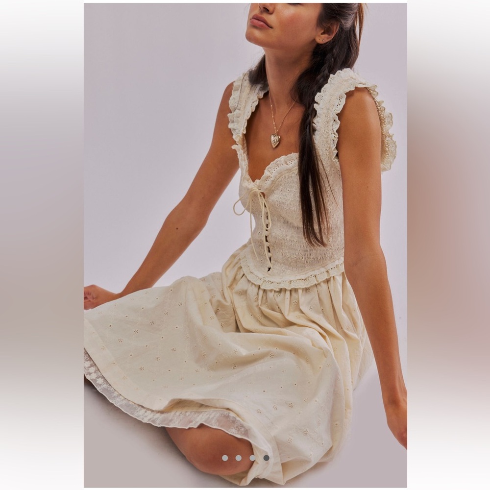 For Love And Lemons Cream Midi Dress